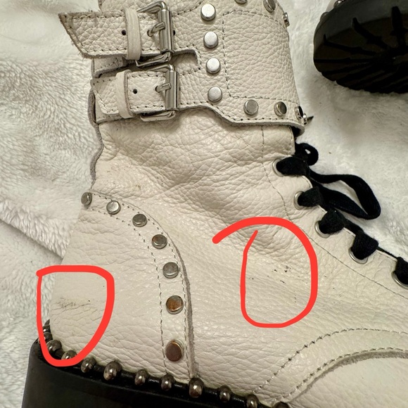 Circus by Sam Edelman Cream/Black Combat Boots 9 - Picture 10 of 11